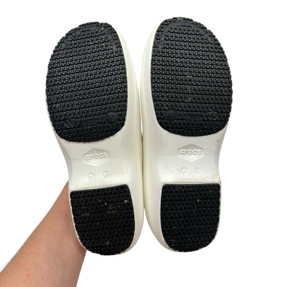 Crocs Women's 10 White Neria Pro II Dual Comfort Slip Resistant Work Nurse Clogs - Picture 10 of 10
